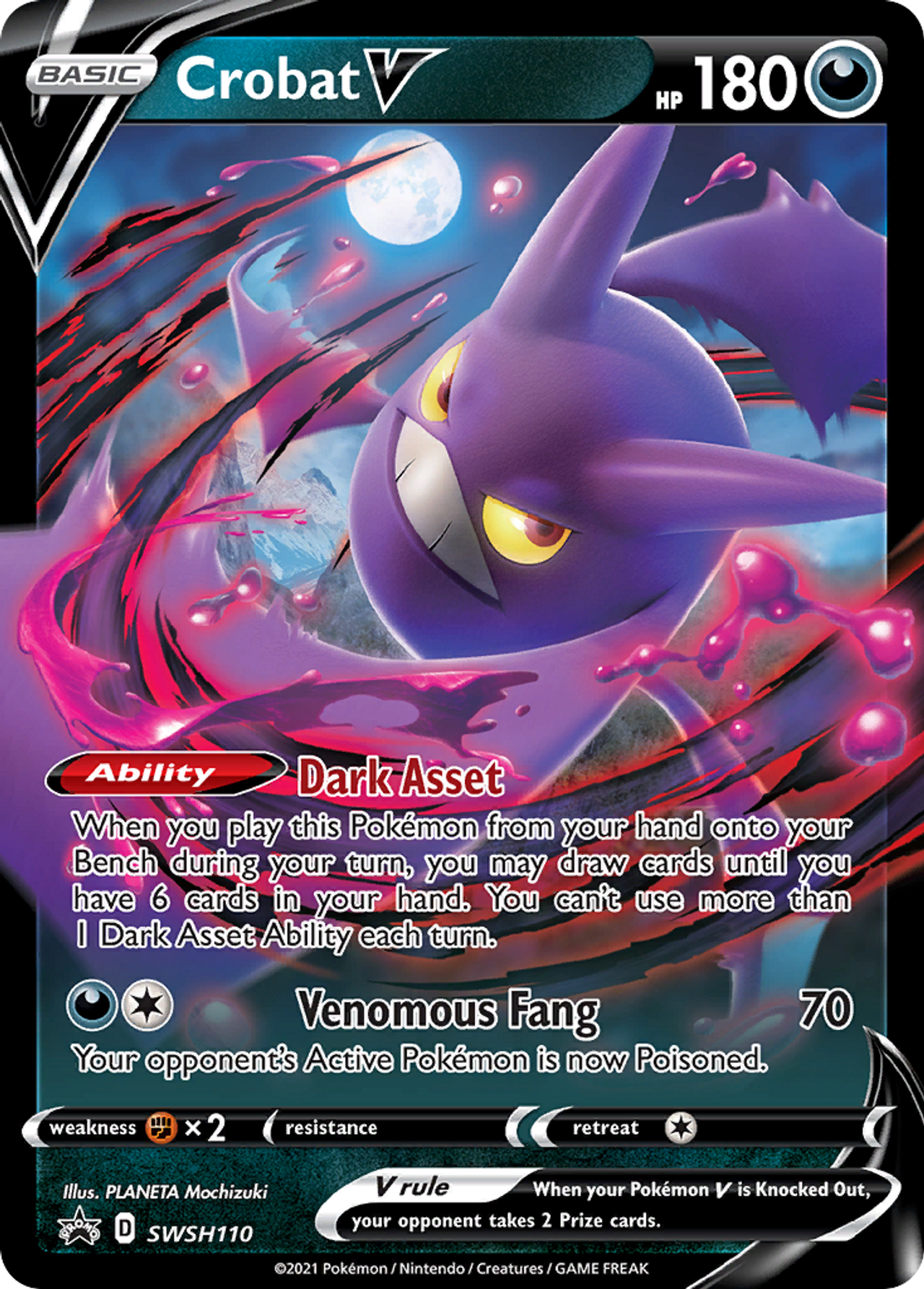 walnat　PSA10 クロバットex SAR Crobat PSA 10 Team Rocket's Crobat ex SAR 127/098 SV10 Glory of