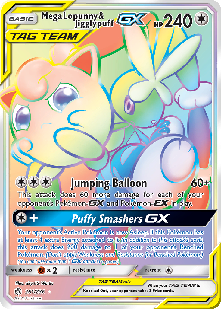 Mega Lopunny & Jigglypuff-GX 261/236 - Cosmic Eclipse Holofoil