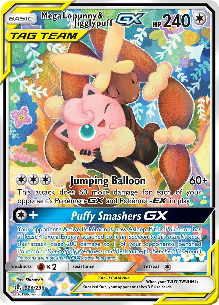その他 Mega Lopunny & Jigglypuff GX 226/236 Mega Lopunny & Jigglypuff-GX 226/236 - Cosmic Eclipse Holofoil