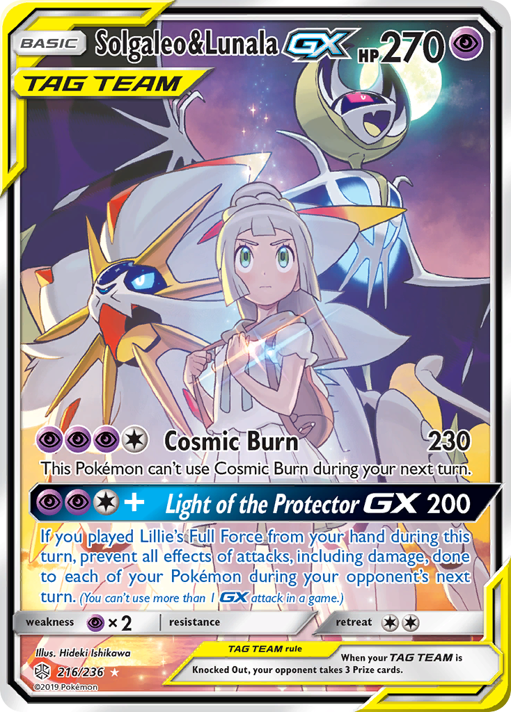 その他 Pokemon Solgaleo & Lunala GX 216/236 Solgaleo & Lunala-GX 216/236 - Cosmic Eclipse Holofoil - Game Nerdz