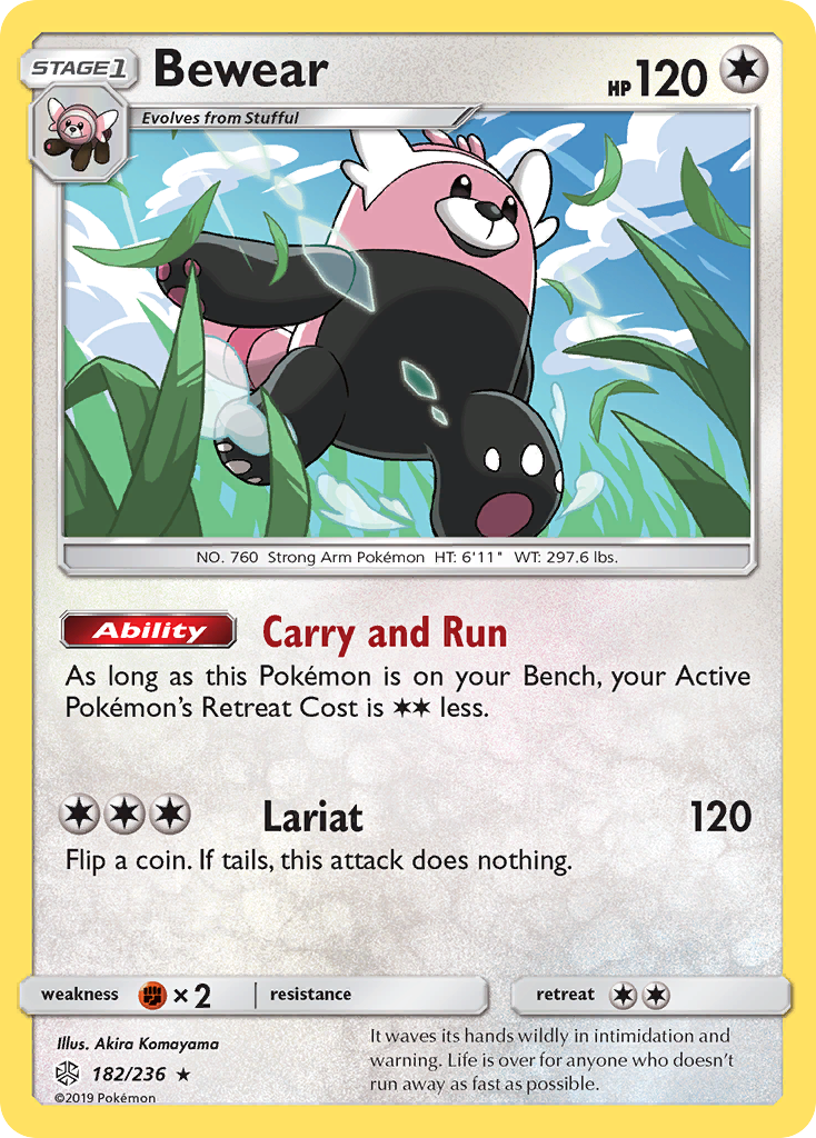 pokemon card bewear GX SM34 (Black Star Promos) (SM34) Placeholder Image Provided Pokemon Stufful and Bewear Card
