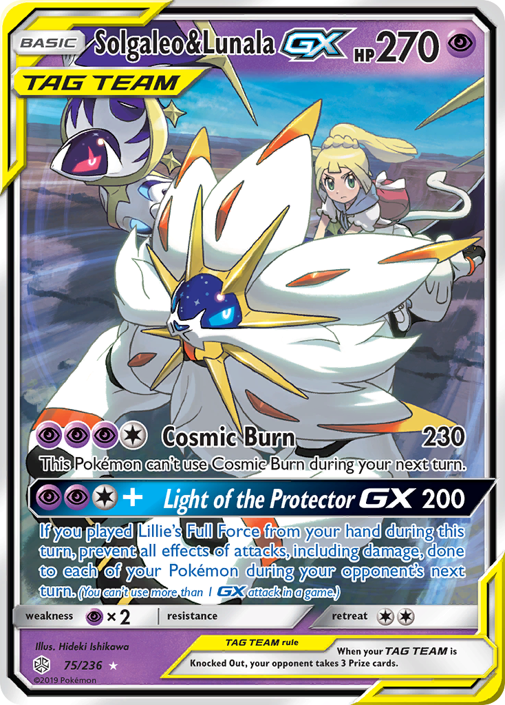 Solgaleo & Lunala-GX 75/236 - Cosmic Eclipse Holofoil - Game Nerdz