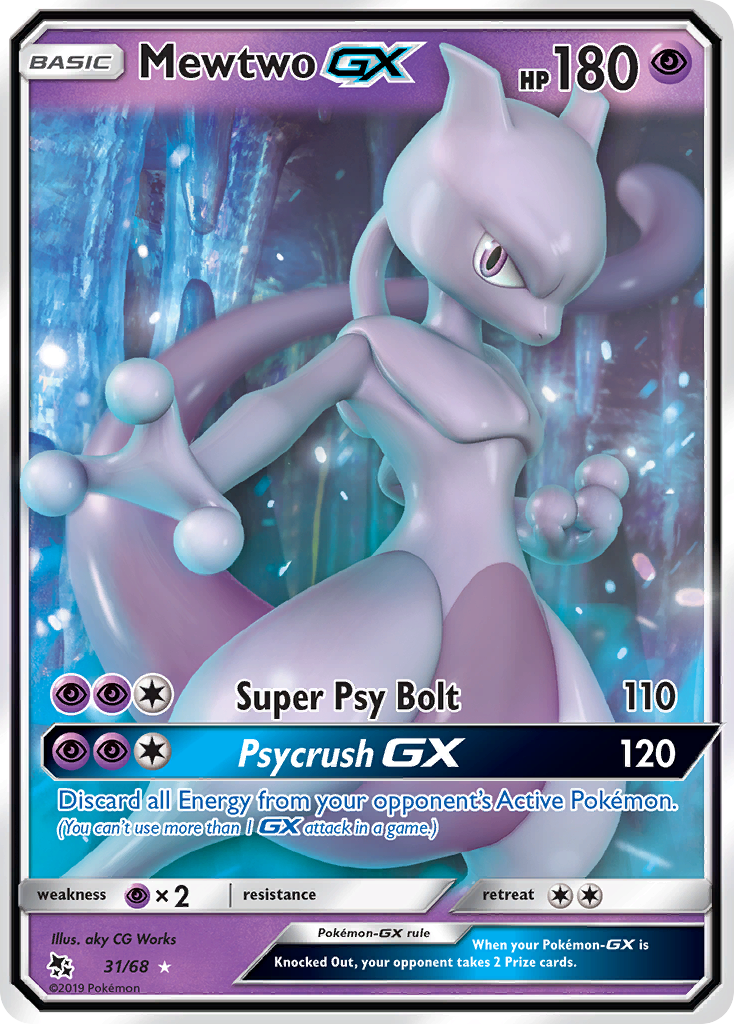 ポケモンカードゲーム Mewtwo GX Mewtwo-GX 31/68 - Hidden Fates Holofoil - Game Nerdz