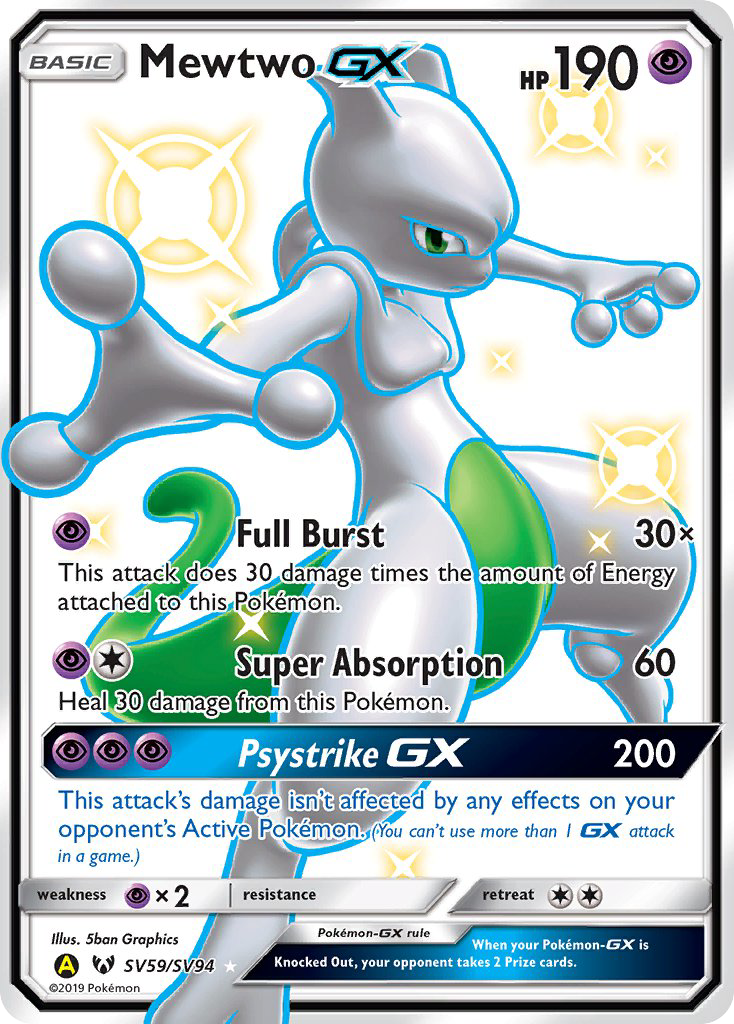 Mewtwo-GX SV59/94 - Shiny Vault Holofoil - Game Nerdz