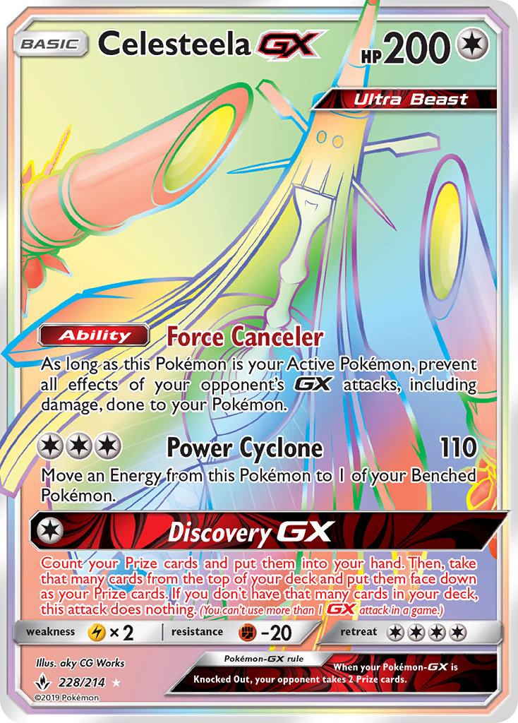 Celesteela-GX 228/214 - Unbroken Bonds Holofoil - Game Nerdz