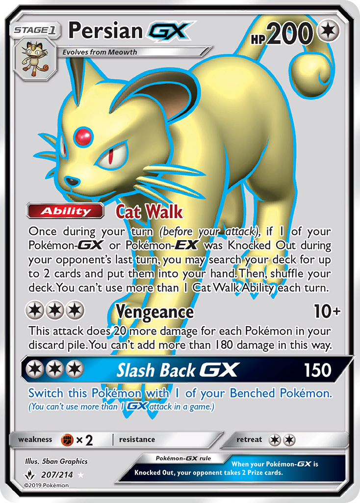 Persian-GX 207/214 - Unbroken Bonds Holofoil - Game Nerdz Persian-GX 207/214 - Unbroken Bonds Holofoil - Game Nerdz