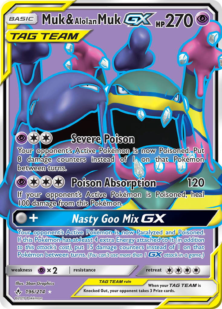 Muk & Alolan Muk GX (196) (Full Art) - SM - Unbroken Bonds [ULTRA RARE] | Ozzie Collectables