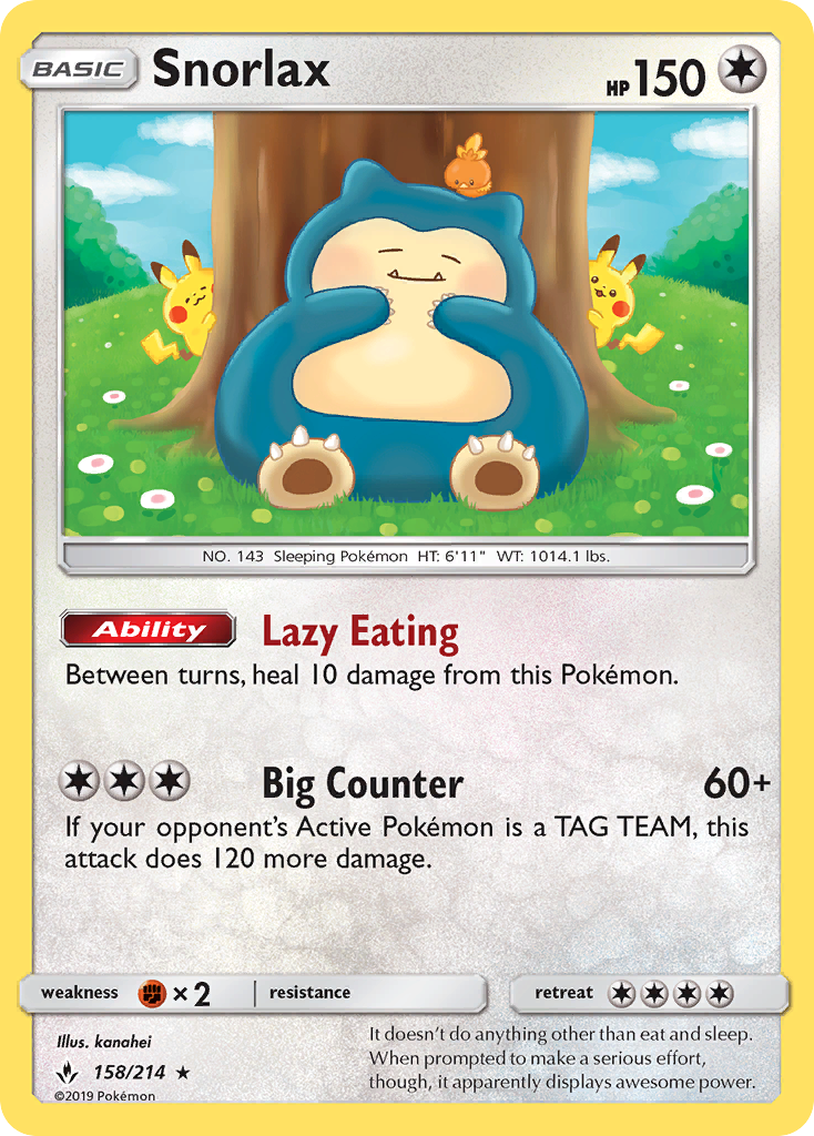 Snorlax 158/214 - Unbroken Bonds Holofoil - Game Nerdz