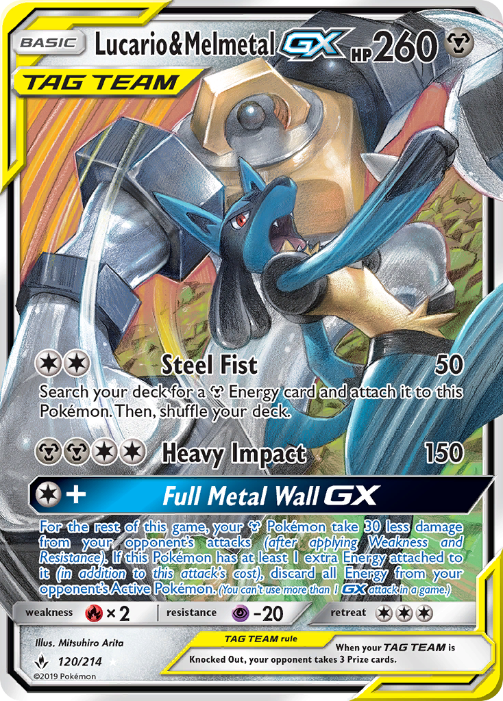 Lucario & Melmetal-GX 120/214 - Unbroken Bonds Holofoil - Game Nerdz