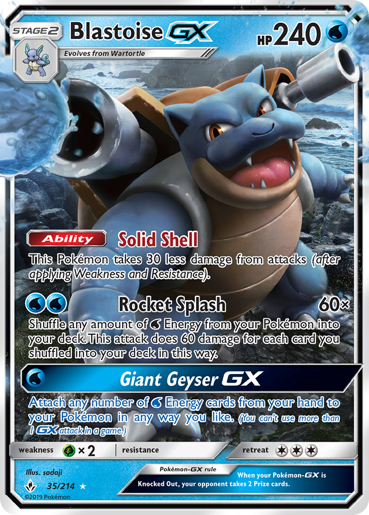 Blastoise-GX 35/214 - Unbroken Bonds Holofoil - Game Nerdz