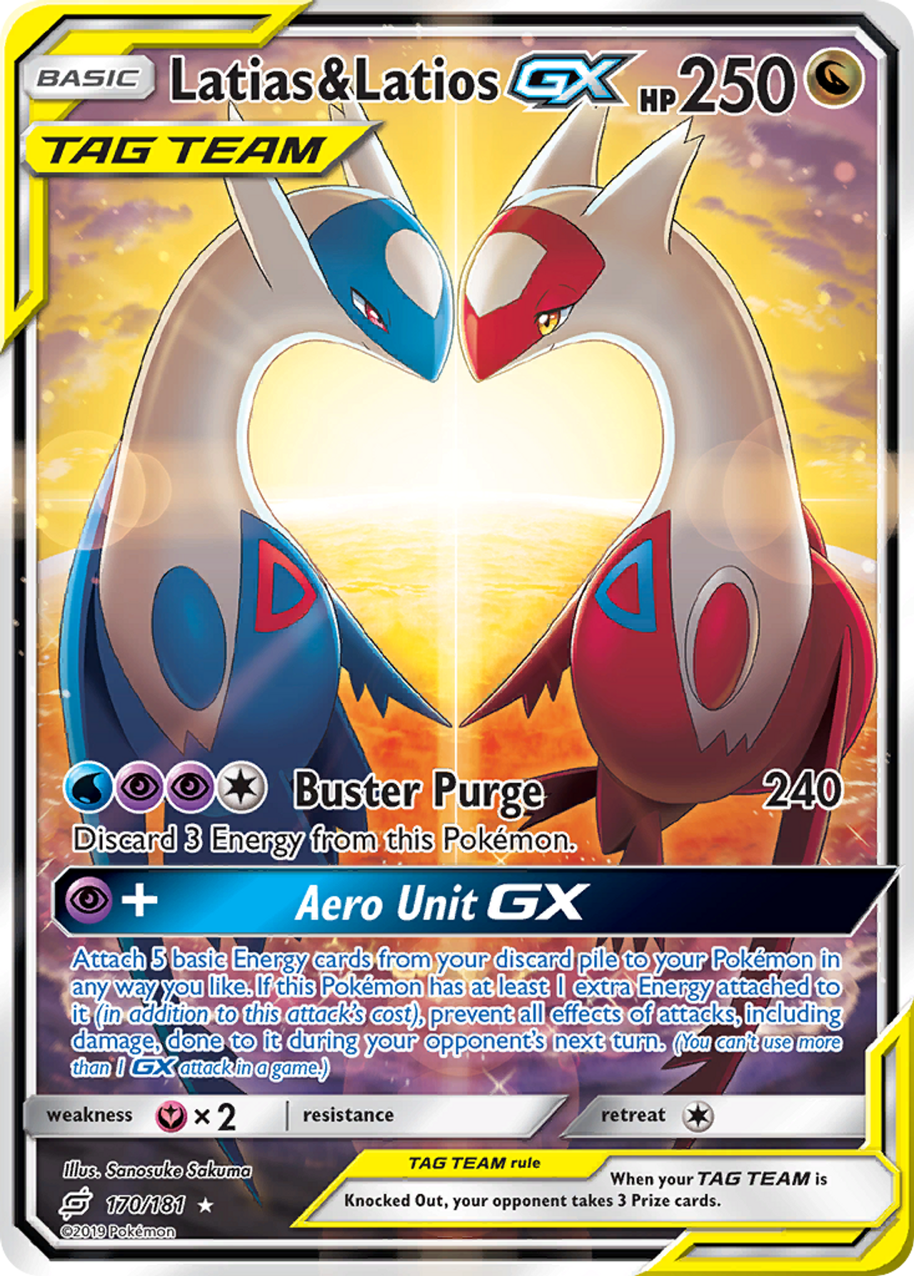 ポケモンカード英語版Latias & Latios GX UR 170/181 Latias & Latios-GX 170/181 - Team Up Holofoil - Game Nerdz