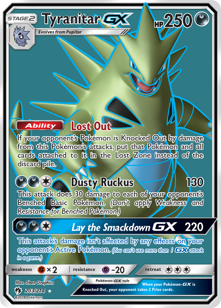 Tyranitar-GX 203/214 - Lost Thunder Holofoil - Game Nerdz