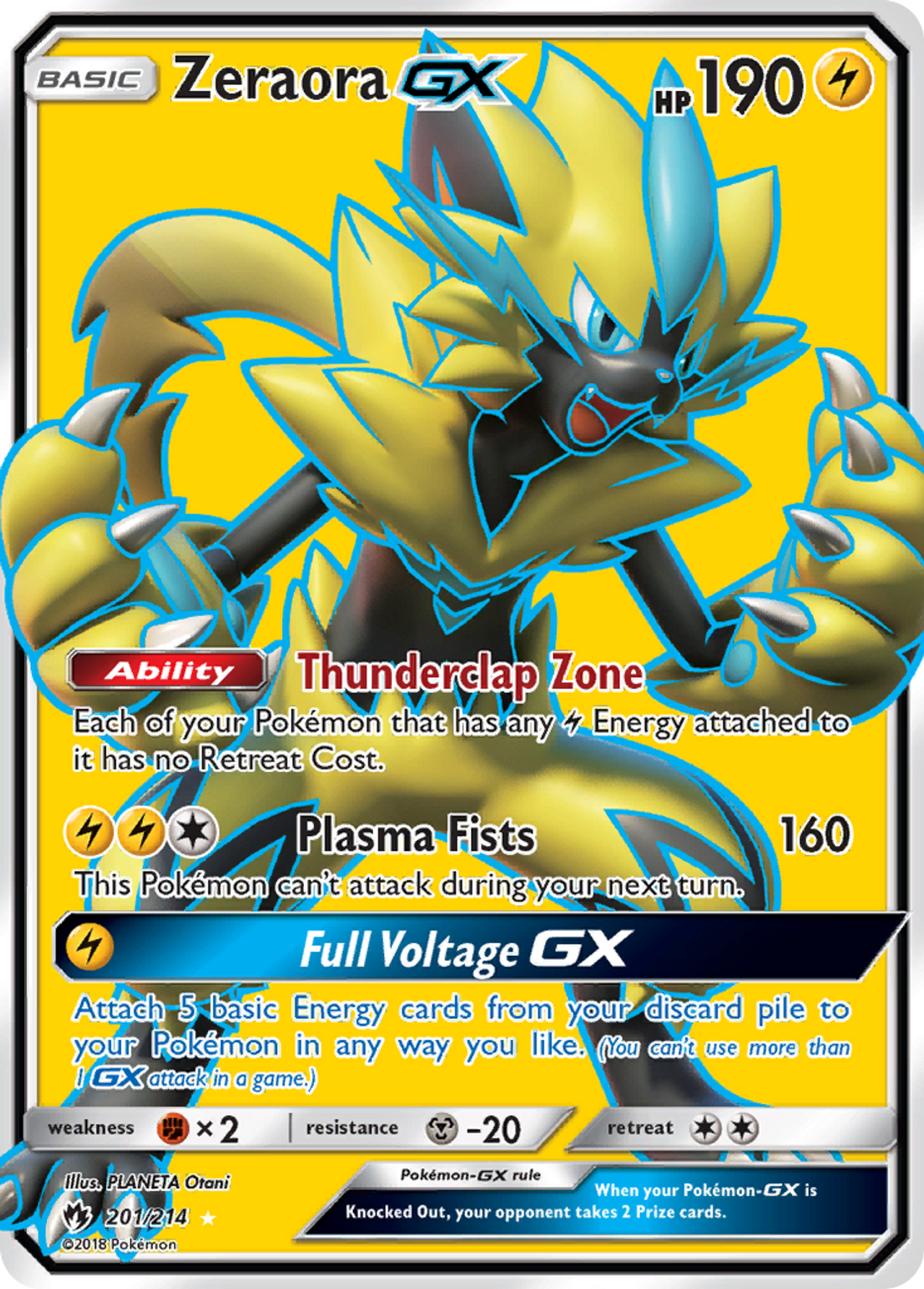 Zeraora-GX 201/214 - Lost Thunder Holofoil - Game Nerdz