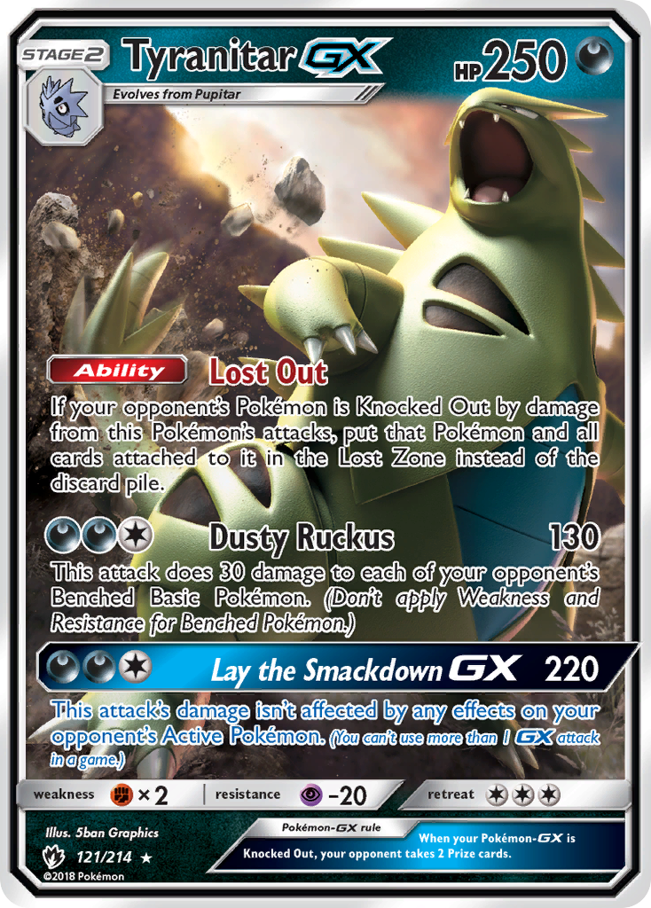 Tyranitar-GX 121/214 - Lost Thunder Holofoil - Game Nerdz