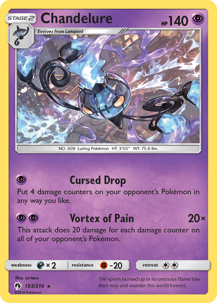 Pokemon Lost Thunder Chandelure #103 Pokemon Lost Thunder Chandelure #103