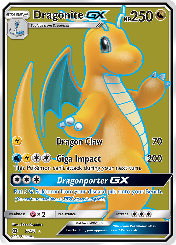 Dragonite-GX 67/70 - Dragon Majesty Holofoil - Game Nerdz