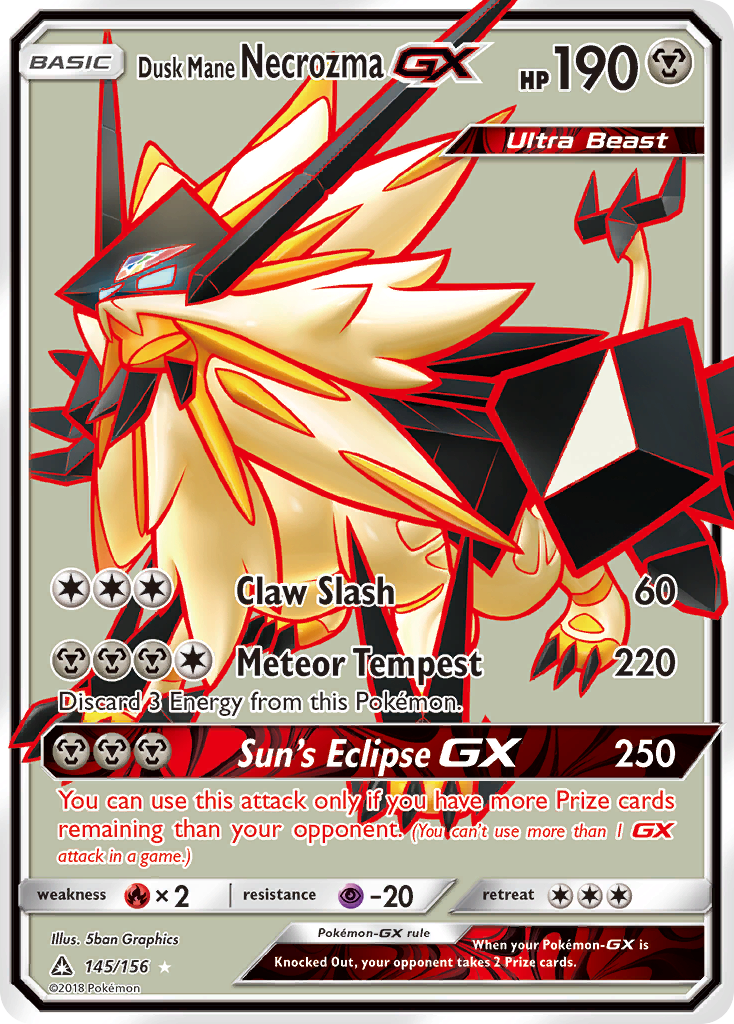necrozma pokemon card Graded: Dusk Mane GX 90/156 Ultra Prism (2018) Holo CGC 10 (You cant use more than 1 GX attack in a game.) Dusk Mane Necrozma-GX 145/156 -