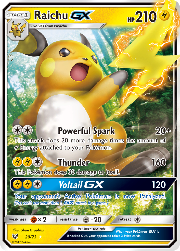 Raichu-GX 29/73 - Shining Legends Holofoil - Game Nerdz