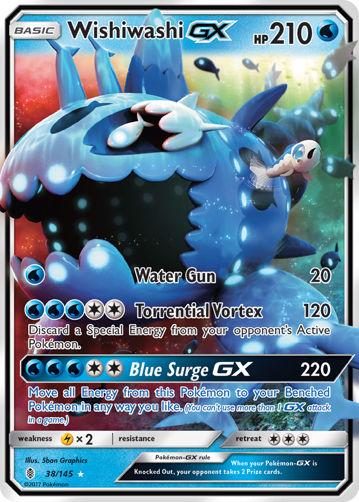 Wishiwashi-GX 38/145 - Guardians Rising Holofoil - Game Nerdz