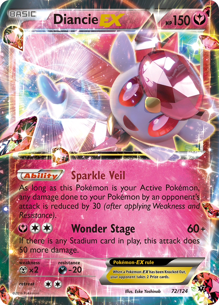 Diancie-EX 72/124 - Fates Collide Holofoil - Game Nerdz