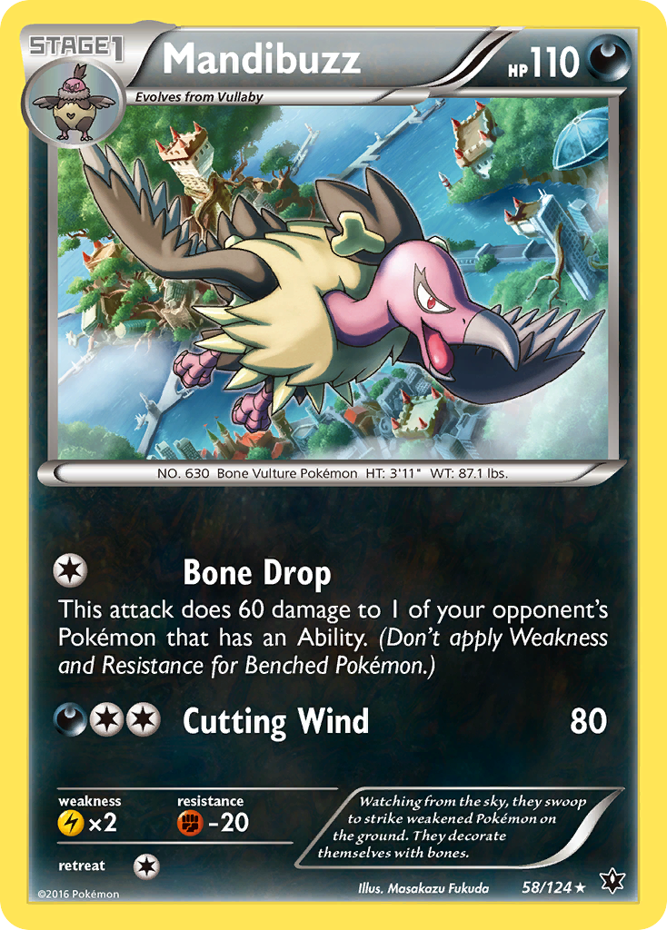 Mandibuzz 58/124 - Fates Collide Reverse Holofoil - Game Nerdz