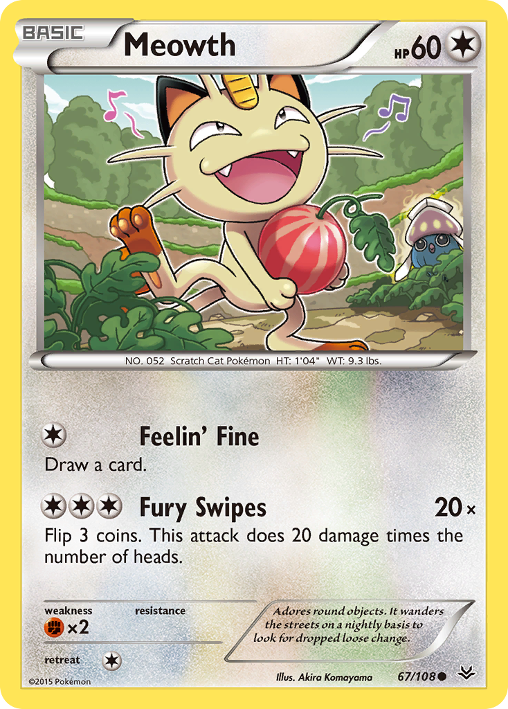 Meowth 67/108 - Roaring Skies Reverse Holofoil - Game Nerdz