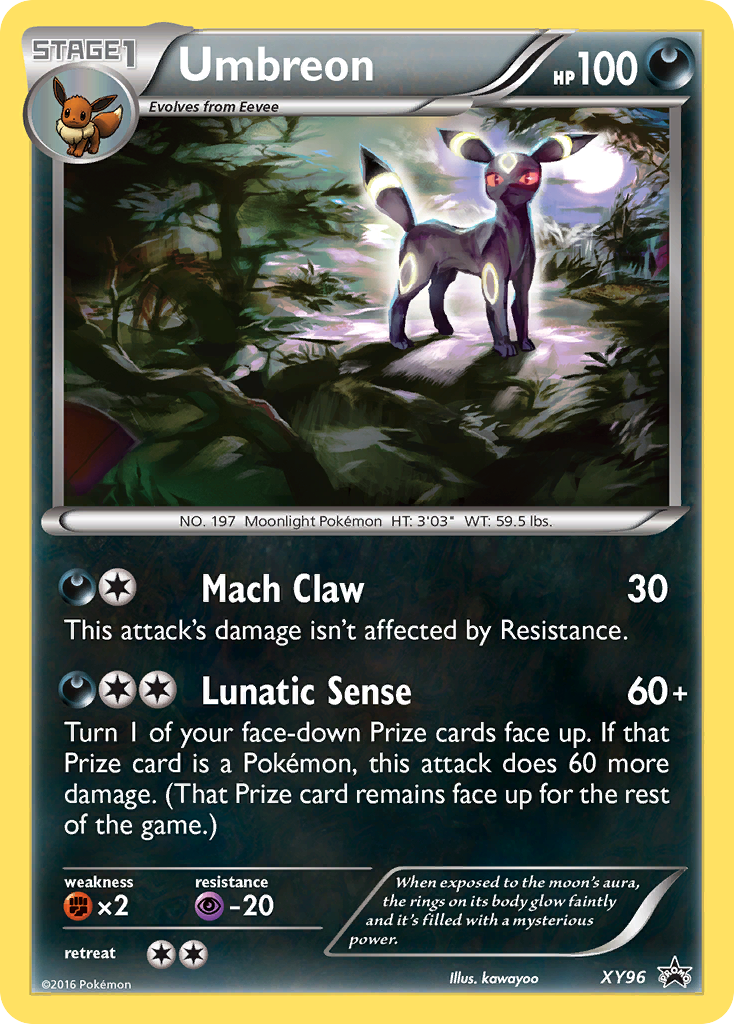 pokemon unbound black card Umbreon Holo XY96 2016 Xy Star Promo rare collectible cards Black Foil Fan Art Display