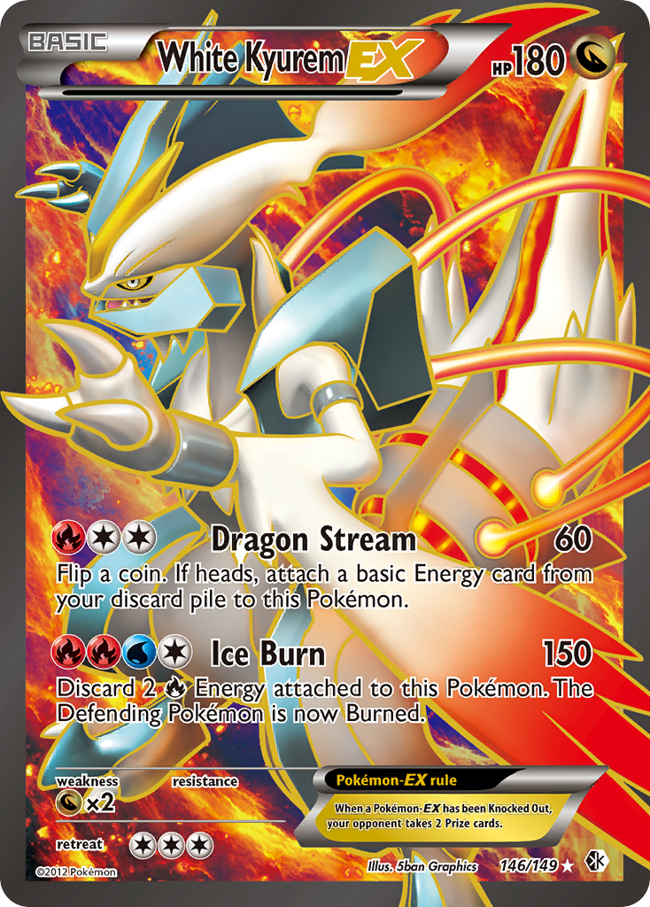 white dragon pokemon card White Kyurem-EX 146/149 - Boundaries Crossed Holofoil