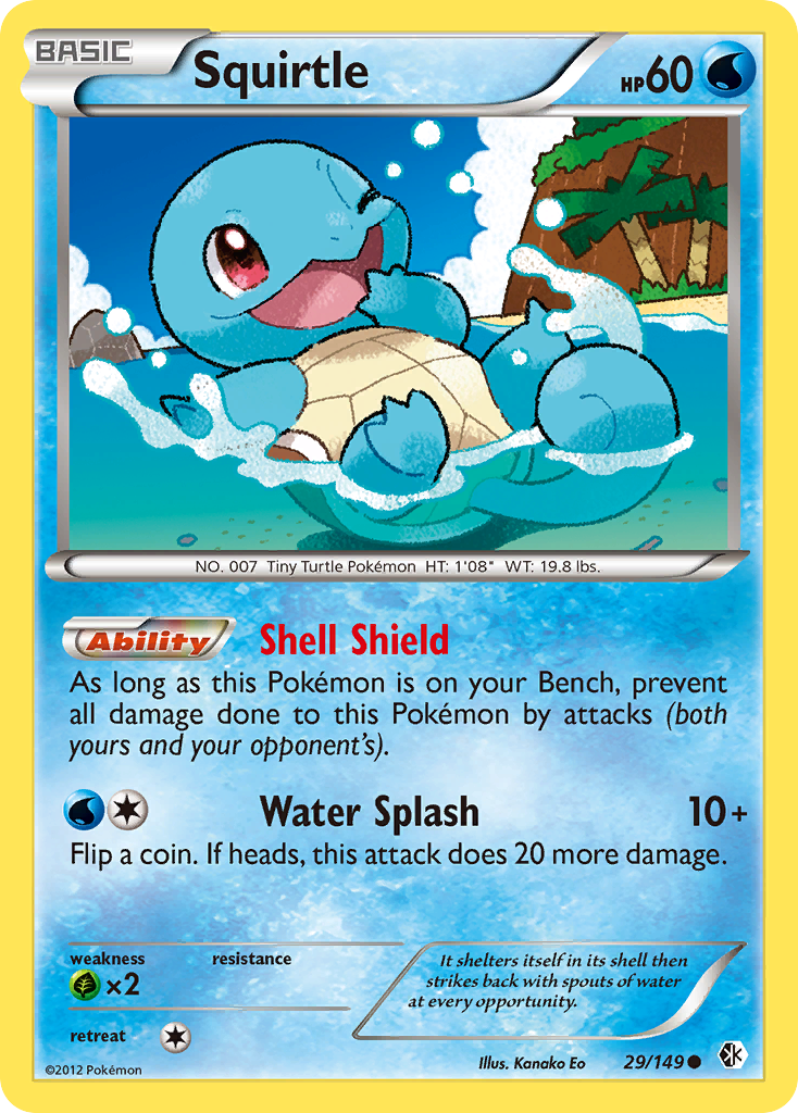 Pokemon Trading Card Game Black & White Boundaries Crossed Common Squirtle #29
