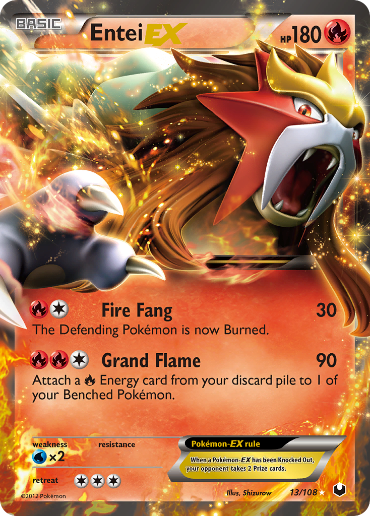 Entei-EX 13/108 - Dark Explorers Holofoil - Game Nerdz