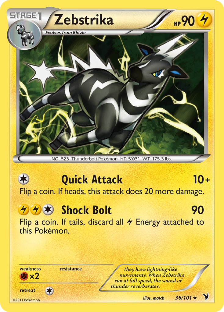 Zebstrika 36/101 - Noble Victories Reverse Holofoil - Game Nerdz