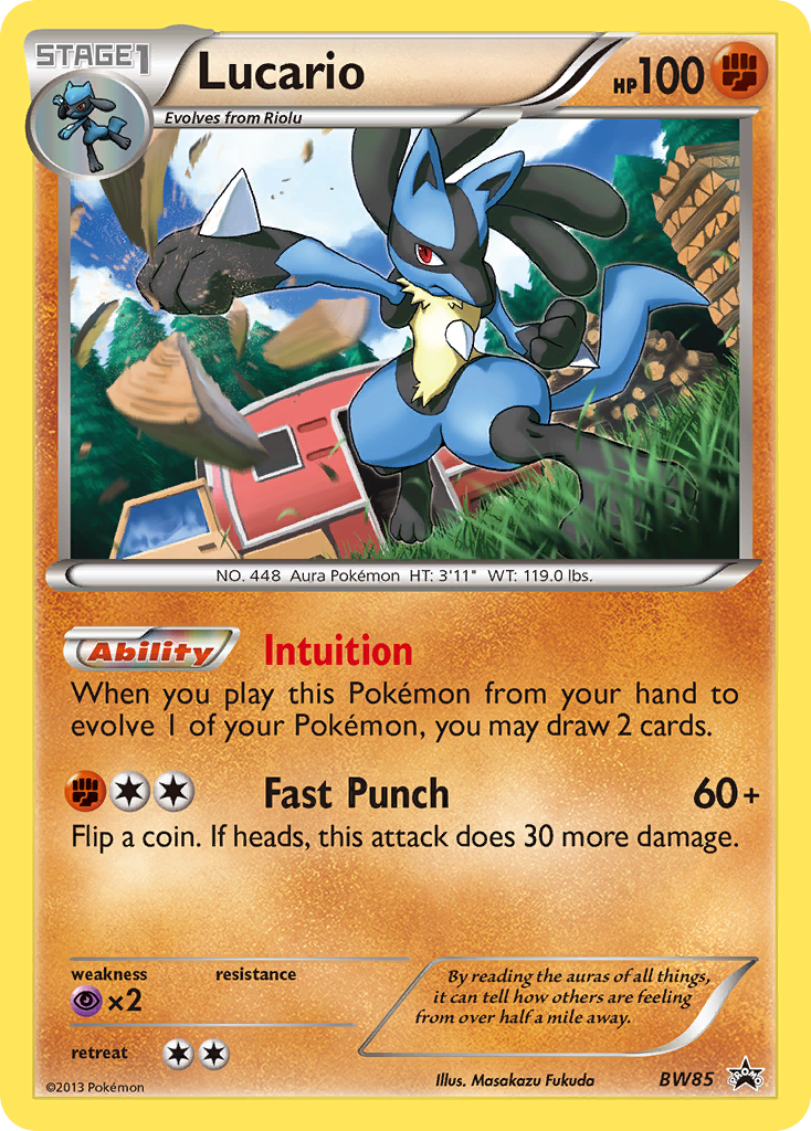 Lucario BW85/101 - BW Black Star Promos - Game Nerdz