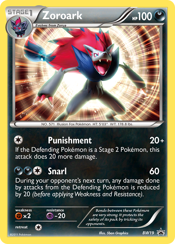 Zoroark BW19/101 - BW Black Star Promos Holofoil - Game Nerdz