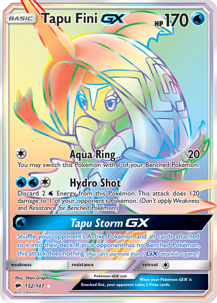 Tapu Fini-GX 152/147 - Burning Shadows Holofoil - Game Nerdz Tapu Fini-GX 152/147 - Burning Shadows Holofoil - Game Nerdz