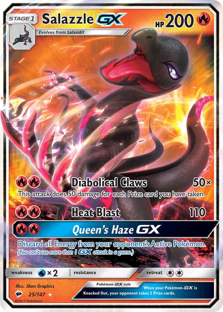 Salazzle-GX 25/147 - Burning Shadows Holofoil - Game Nerdz