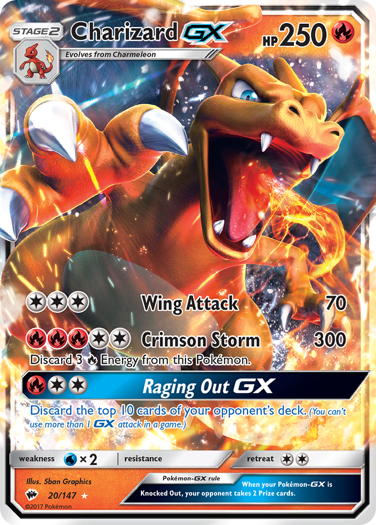 Charizard-GX 20/147 - Burning Shadows Holofoil - Game Nerdz Charizard-GX 20/147 - Burning Shadows Holofoil - Game Nerdz