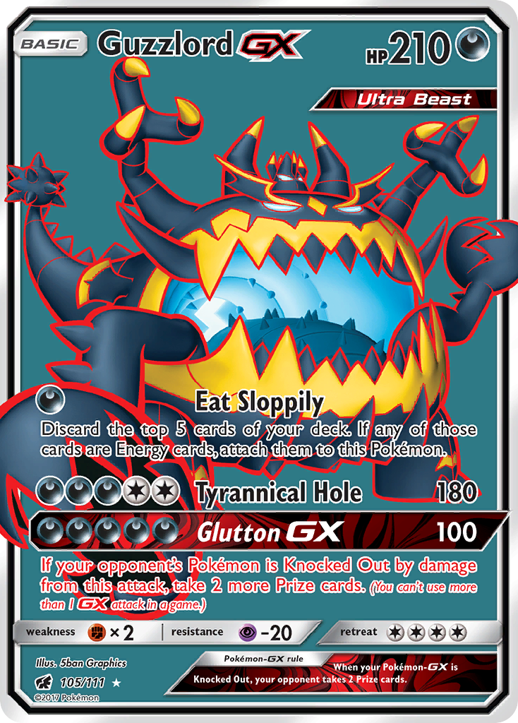 Guzzlord-GX 105/111 - Crimson Invasion Holofoil - Game Nerdz