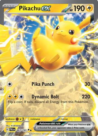 Pikachu ex 63 - SV02 Paldea Evolved Holofoil - Game Nerdz