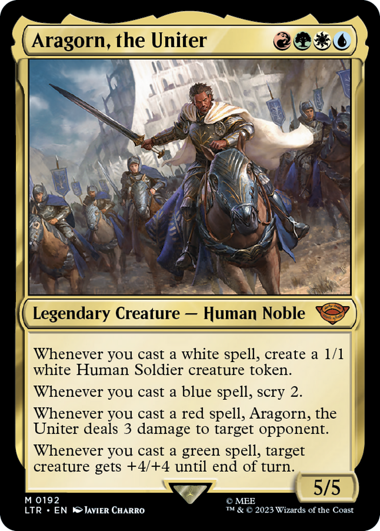 Magic the Gathering Lord of the Rings Tales of Middle-Earth Mythic Rare Aragorn, the Uniter #192