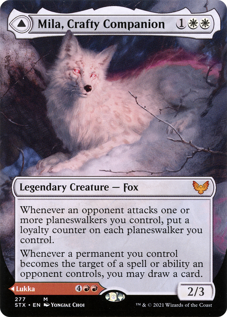 Mila, Crafty Companion // Lukka, Wayward Bonder (STX-277) - Strixhaven:  School of Mages (Borderless) - Game Nerdz