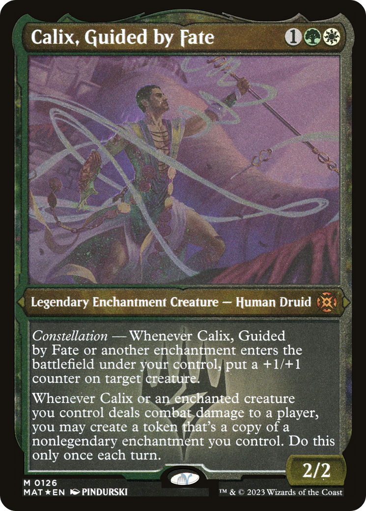 Calix, Guided by Fate (MAT-126) - March of the Machine: The Aftermath: ( enchantment) Etched Foil - Game Nerdz