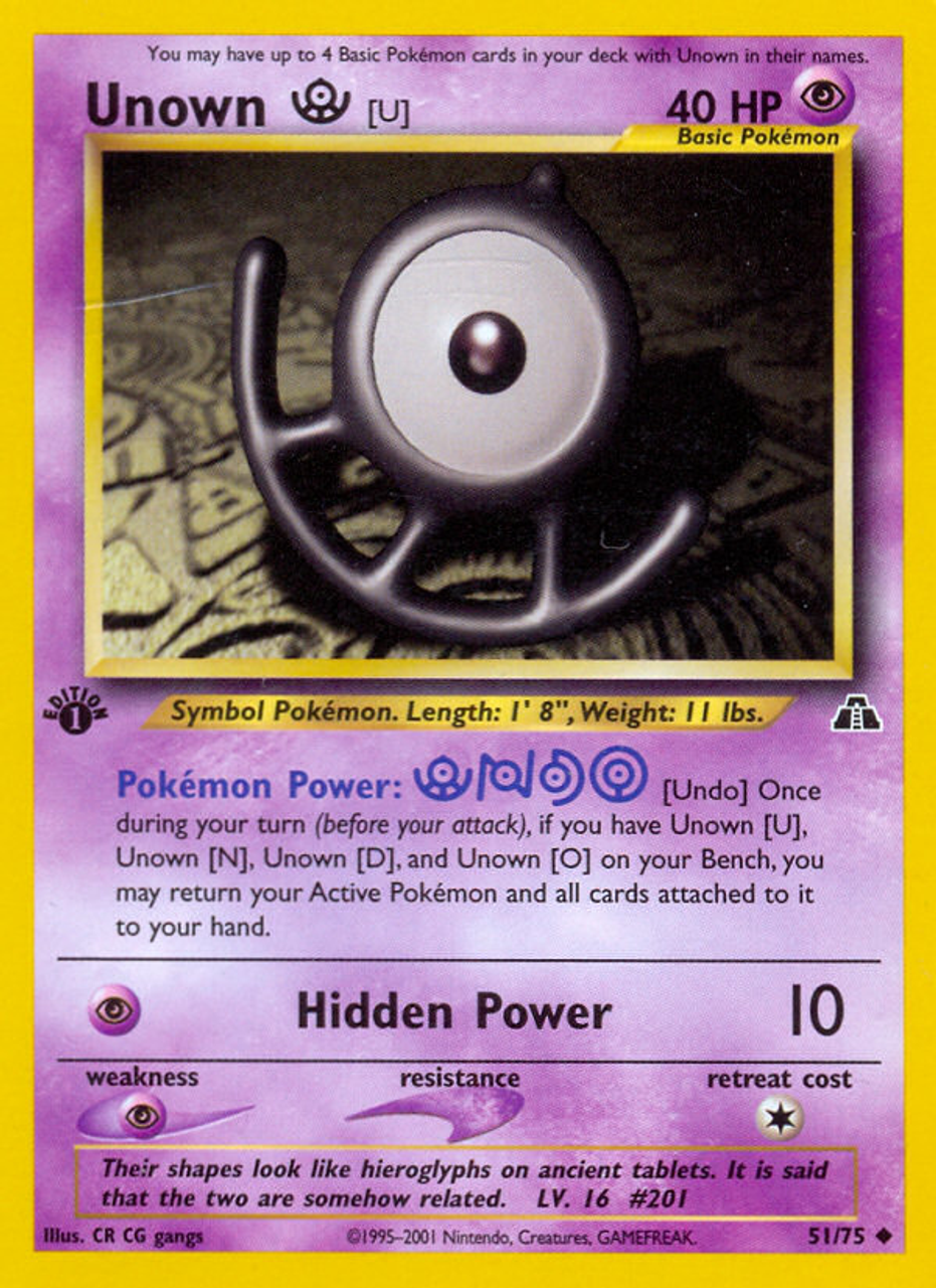 Unown [N] 50/75 - Neo Discovery 1st Edition - Game Nerdz