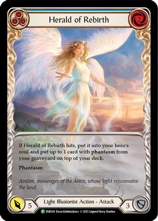 Herald of Rebirth (Blue) (FAB034) Flesh and Blood: Promo Cards Rainbow Foil - Game Nerdz Herald of Rebirth (Blue) (FAB034) Flesh and Blood: Promo Cards Rainbow Foil - Game Nerdz