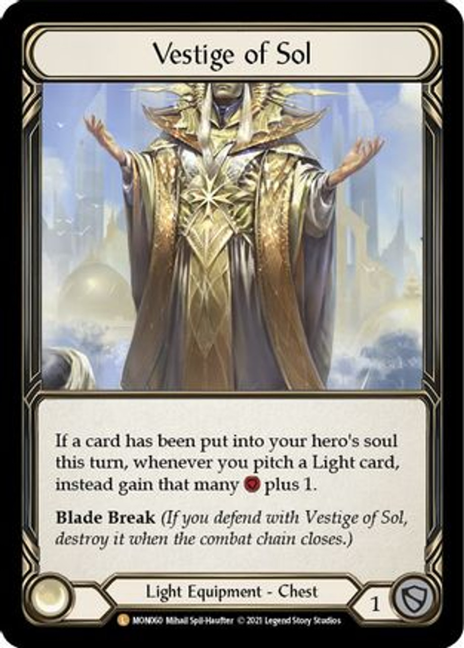 Vestige of Sol (MON060) Monarch 1st Edition Cold Foil - Game Nerdz