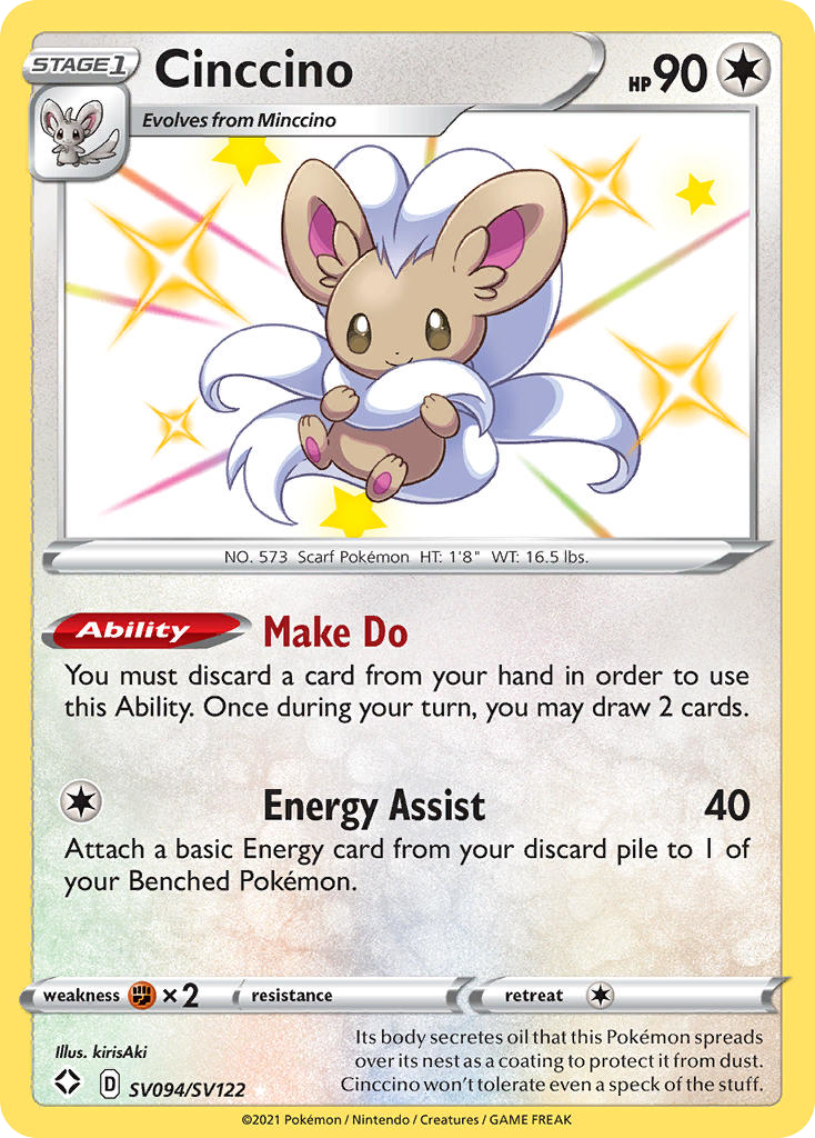 Cinccino SV094/122 - Shiny Vault Holofoil - Game Nerdz Cinccino SV094/122 - Shiny Vault Holofoil - Game Nerdz