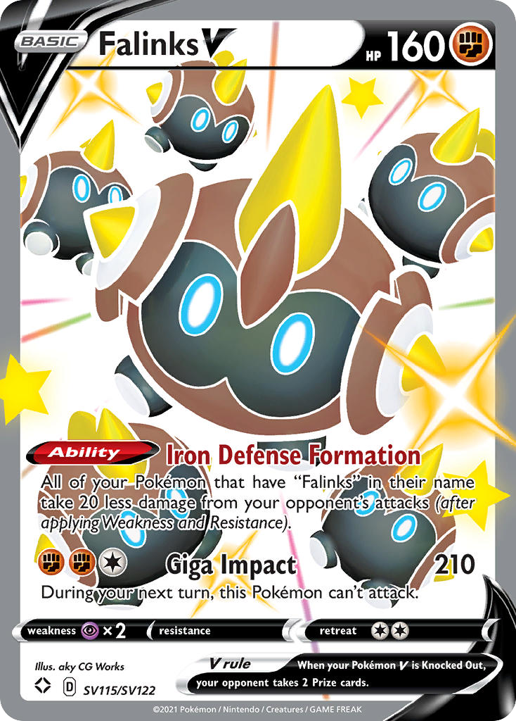 Falinks V SV115/122 - Shiny Vault Holofoil - Game Nerdz Falinks V SV115/122 - Shiny Vault Holofoil - Game Nerdz