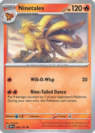 Ninetales 29 - SV03 Obsidian Flames Reverse Holofoil - Game Nerdz