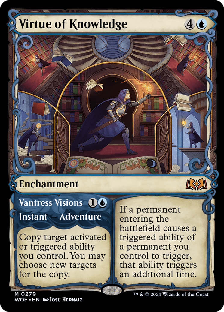 Virtue of Knowledge // Vantress Visions (WOE-279) - Wilds of Eldraine:  (Showcase) - Game Nerdz