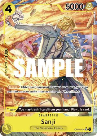 Sanji (Alternate Art) (OP04-104) Kingdoms of Intrigue Foil