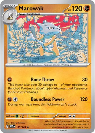 Marowak 105 - SV Scarlet and Violet 151 Reverse Holofoil - Game Nerdz